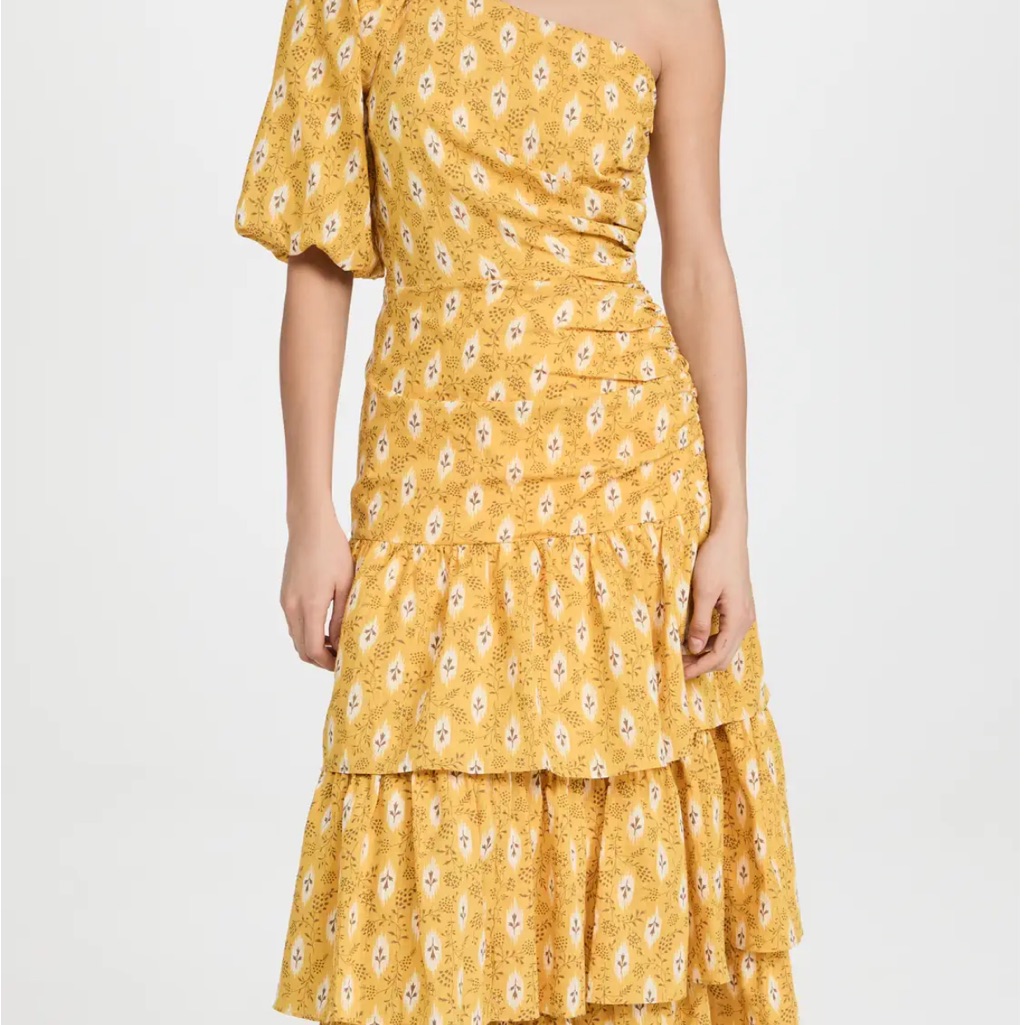 Nwt! Veronica Beard Virginia Floral One- Shoulder Maxi Dress